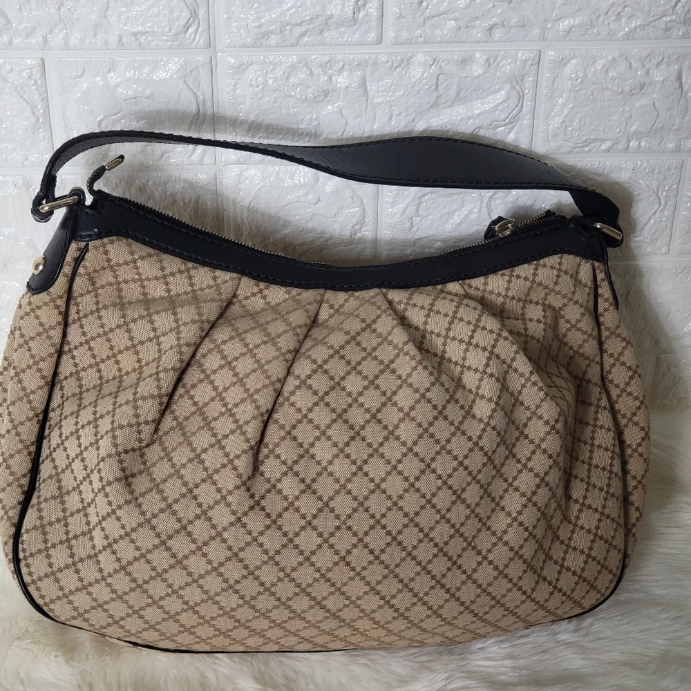 Gucci Sukey Diamante Canvas Hobo Bag Beige - Picture 11 of 12